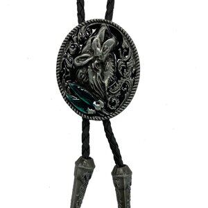 Top Notch Accessories Howling Wolf Oval Bolo Tie